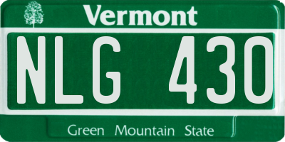 VT license plate NLG430