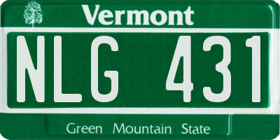 VT license plate NLG431