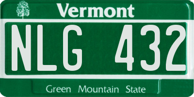 VT license plate NLG432