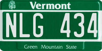 VT license plate NLG434