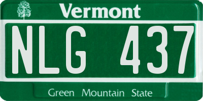 VT license plate NLG437