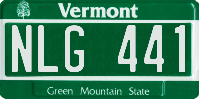 VT license plate NLG441