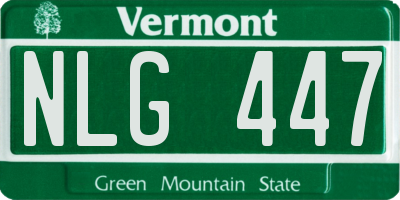 VT license plate NLG447