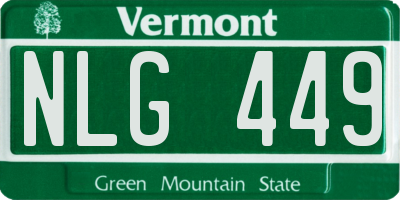 VT license plate NLG449