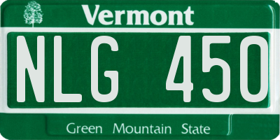 VT license plate NLG450