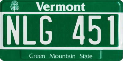 VT license plate NLG451