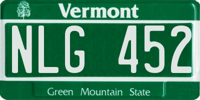 VT license plate NLG452