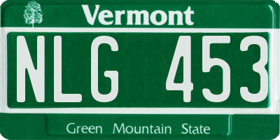 VT license plate NLG453