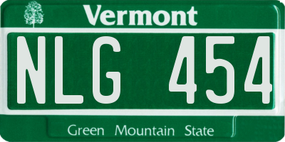 VT license plate NLG454