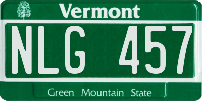 VT license plate NLG457