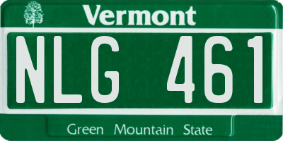 VT license plate NLG461