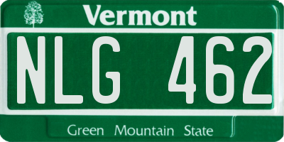VT license plate NLG462