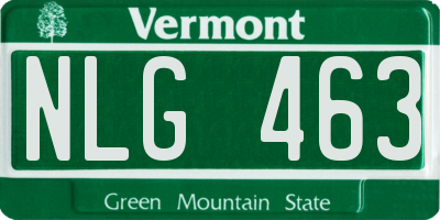 VT license plate NLG463