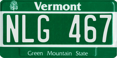 VT license plate NLG467