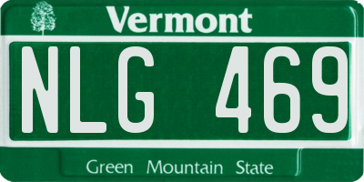 VT license plate NLG469