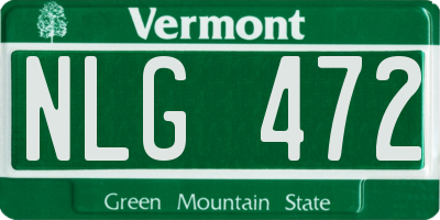 VT license plate NLG472
