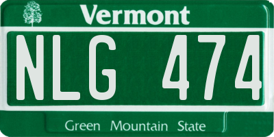 VT license plate NLG474