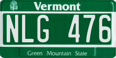 VT license plate NLG476