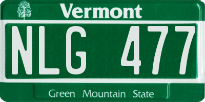 VT license plate NLG477