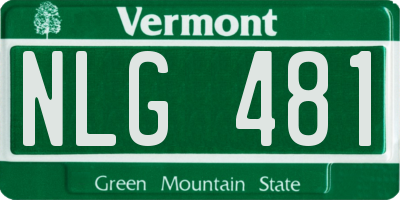 VT license plate NLG481