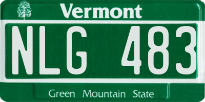 VT license plate NLG483