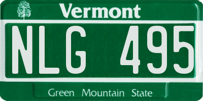 VT license plate NLG495