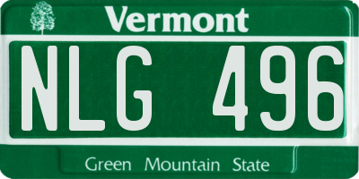 VT license plate NLG496