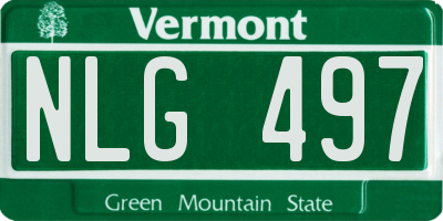 VT license plate NLG497