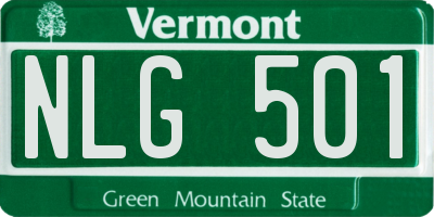 VT license plate NLG501