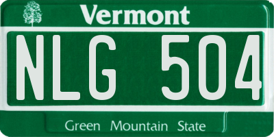 VT license plate NLG504