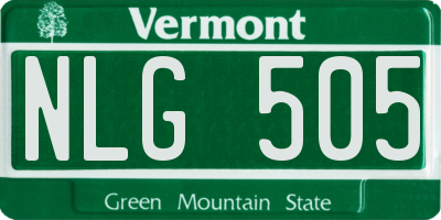 VT license plate NLG505