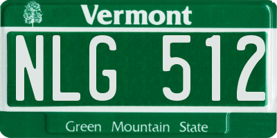 VT license plate NLG512