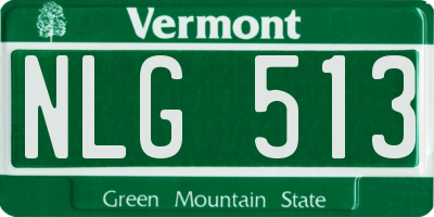 VT license plate NLG513