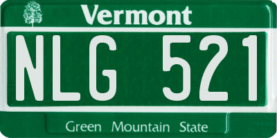 VT license plate NLG521