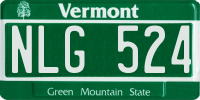 VT license plate NLG524