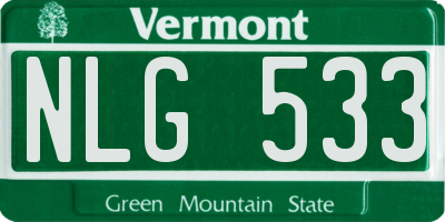 VT license plate NLG533