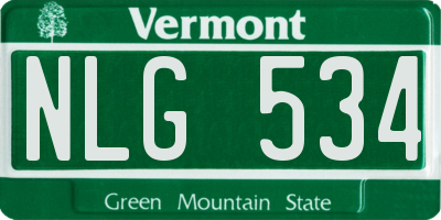 VT license plate NLG534