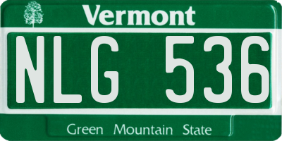 VT license plate NLG536