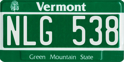 VT license plate NLG538