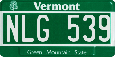 VT license plate NLG539