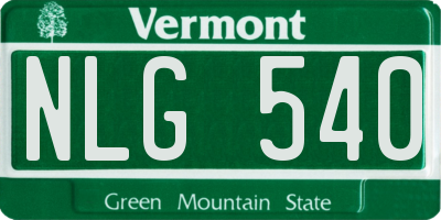 VT license plate NLG540