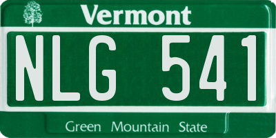 VT license plate NLG541