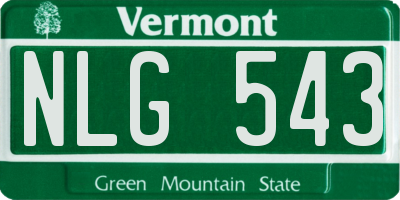 VT license plate NLG543