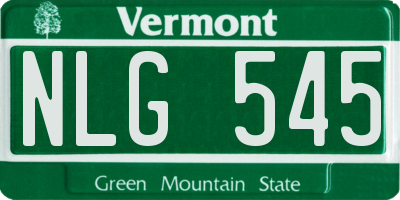 VT license plate NLG545