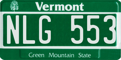 VT license plate NLG553