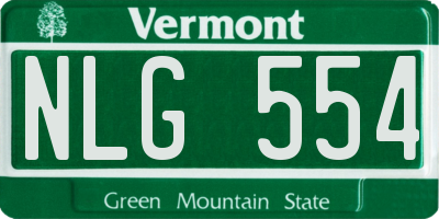VT license plate NLG554