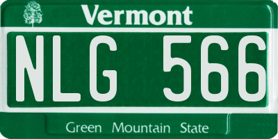 VT license plate NLG566