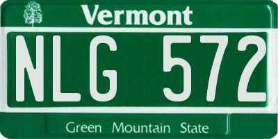 VT license plate NLG572