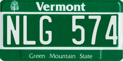 VT license plate NLG574