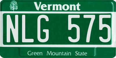 VT license plate NLG575
